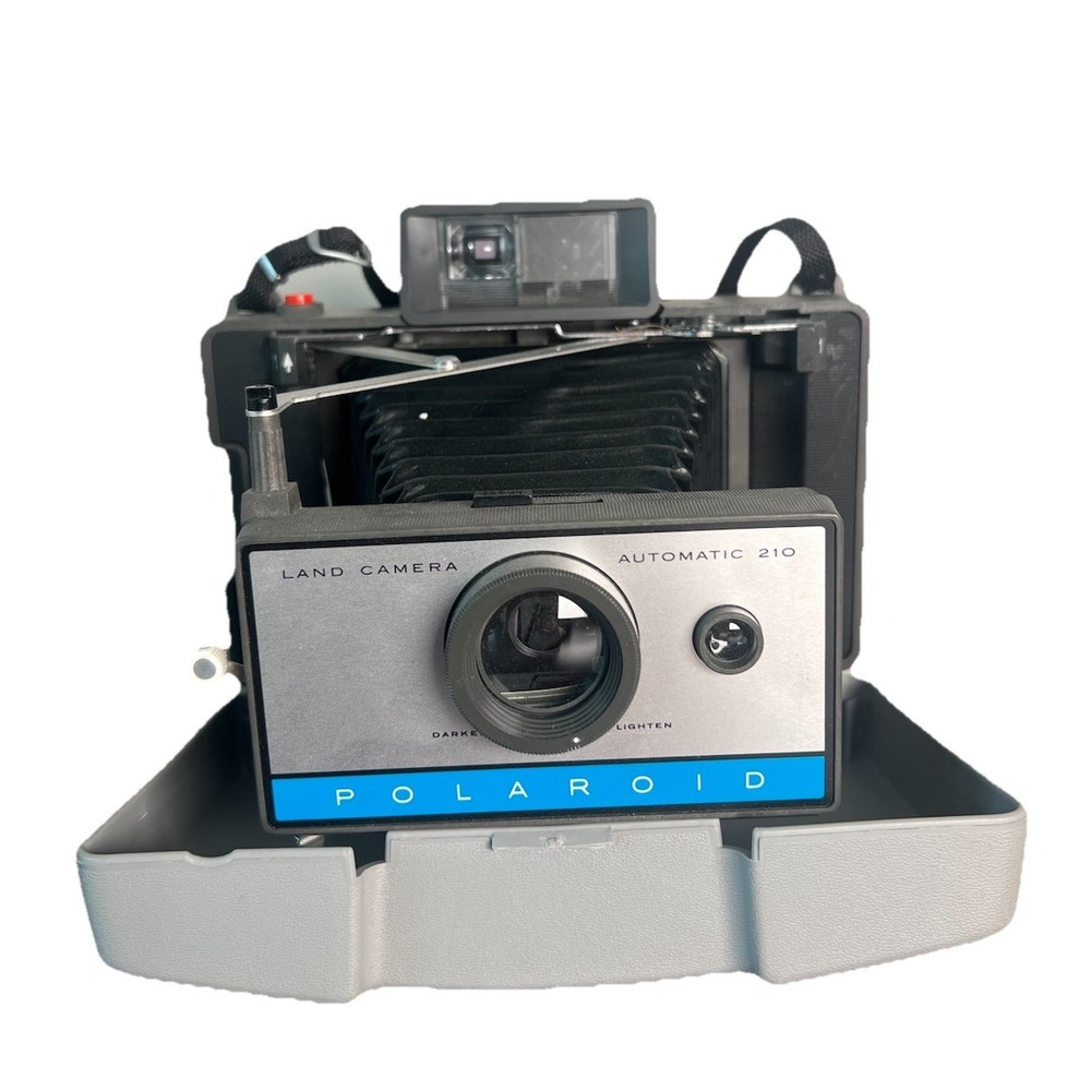 Polaroid Automatic 210 Land Camera Vtg Instant Film Folding Bellows Gray Untest